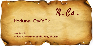 Moduna Csák névjegykártya